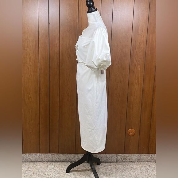 Self-Portrait Bow-Embellished Off-The-Shoulder Dress size 6 - Picture 10 of 12